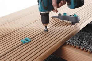 Wolfcraft SET TERASA – viditelné šrouby: svěrka, vrtací přípravek, vrták se záhlubníkem, 5 podložek 6988000 - Image 3