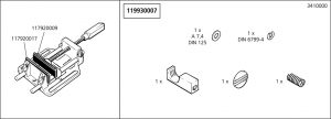 Náhradní díl Ocelová čelist s V-Nut 3410(117920017) pro Wolfcraft Svěrák-hliník100mm rychloposuv 3410000
