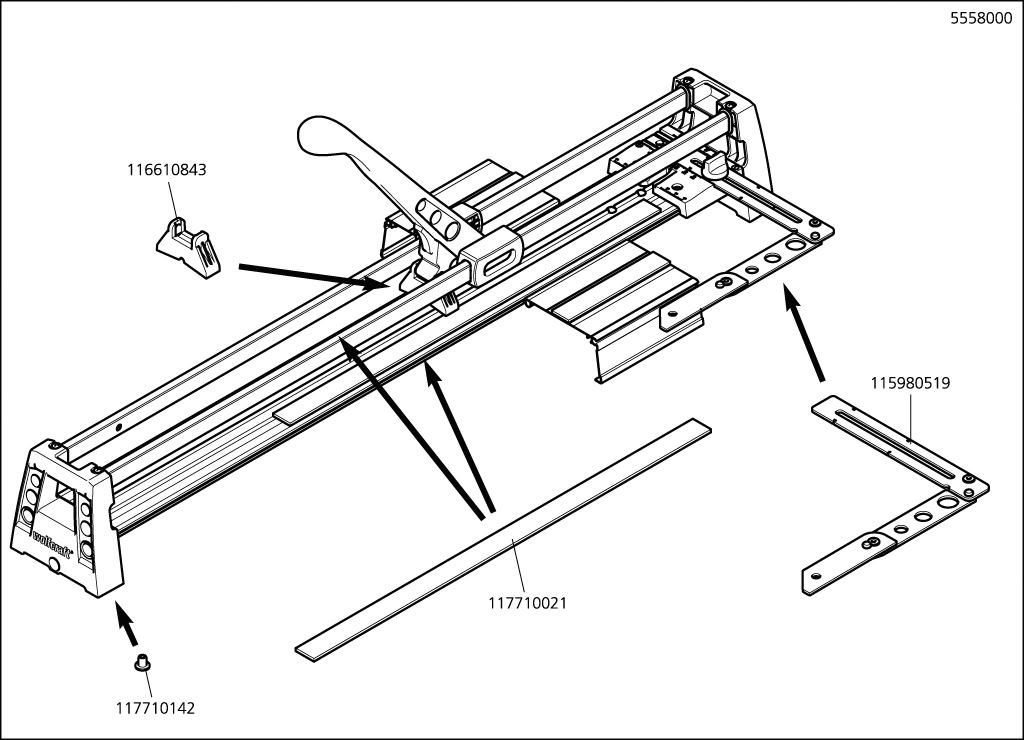 Náhradní díl Balení 5558(116105558) pro Řezačka na obklady Wolfcraft 1 TC 600 5558000