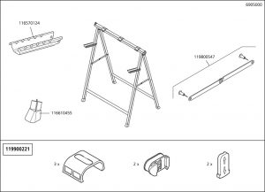 Náhradní díl Materiál rack 6905(116570124) pro Workstand – opěrný kozlík Wolfcraft 6905000