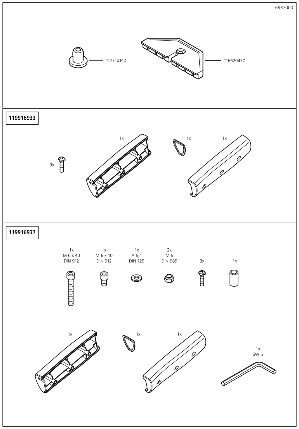 Náhradní díl Balení 6937(116106937) pro Wolfcraft řezačka laminátu LC 600 6937000